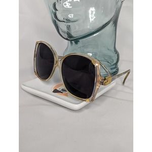 Auth. Vintage Gucci oversized gold and gray sunglasses